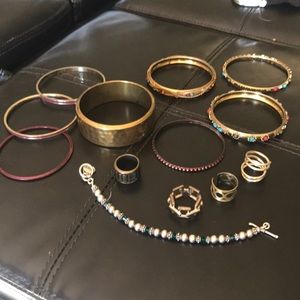 Perfect jewelry lot bronze and burgundy at sunset